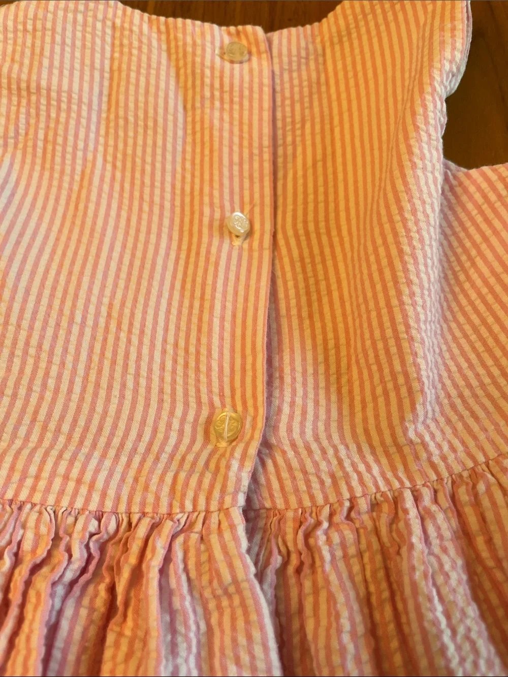 Ralph Lauren Pink Seersucker Tie-Waist Dress